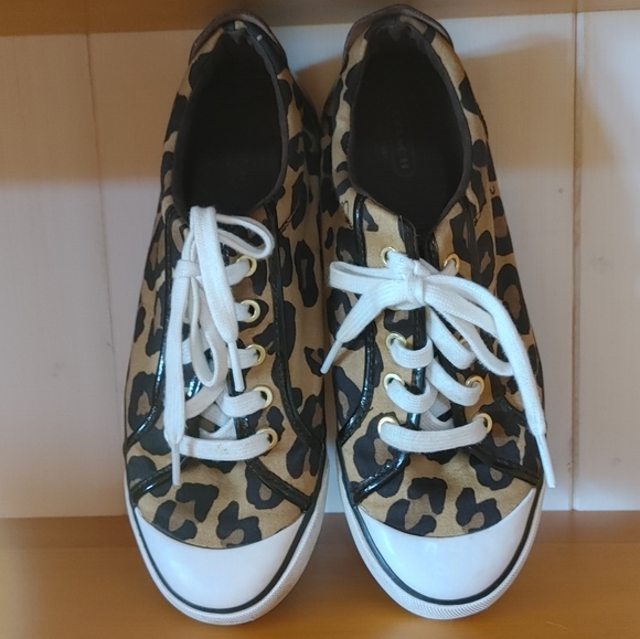 Coach Faux Ocelot Animal Print Sneakers - Picture 6 of 8